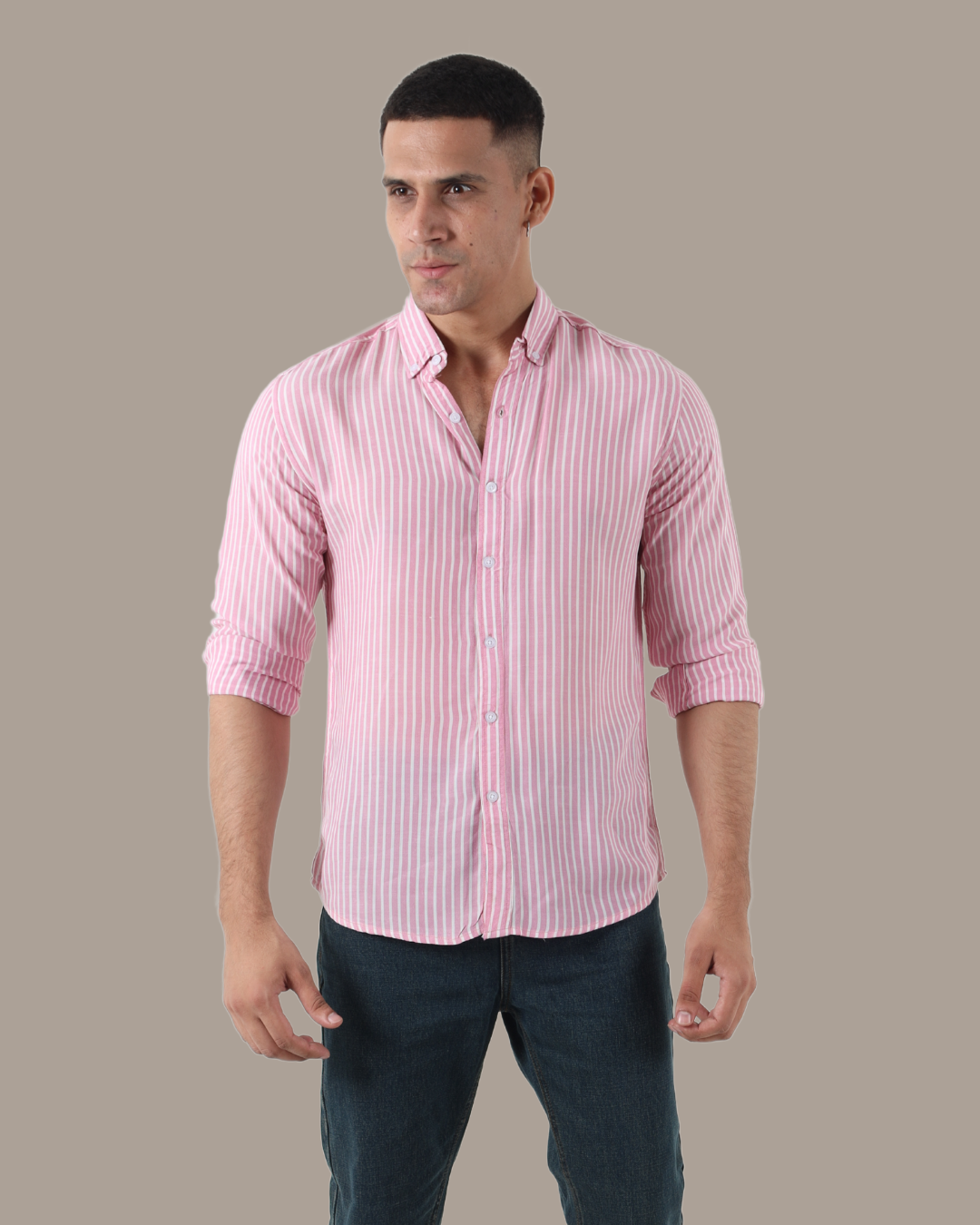 Sunset Stripe Button-Down Shirt | M013