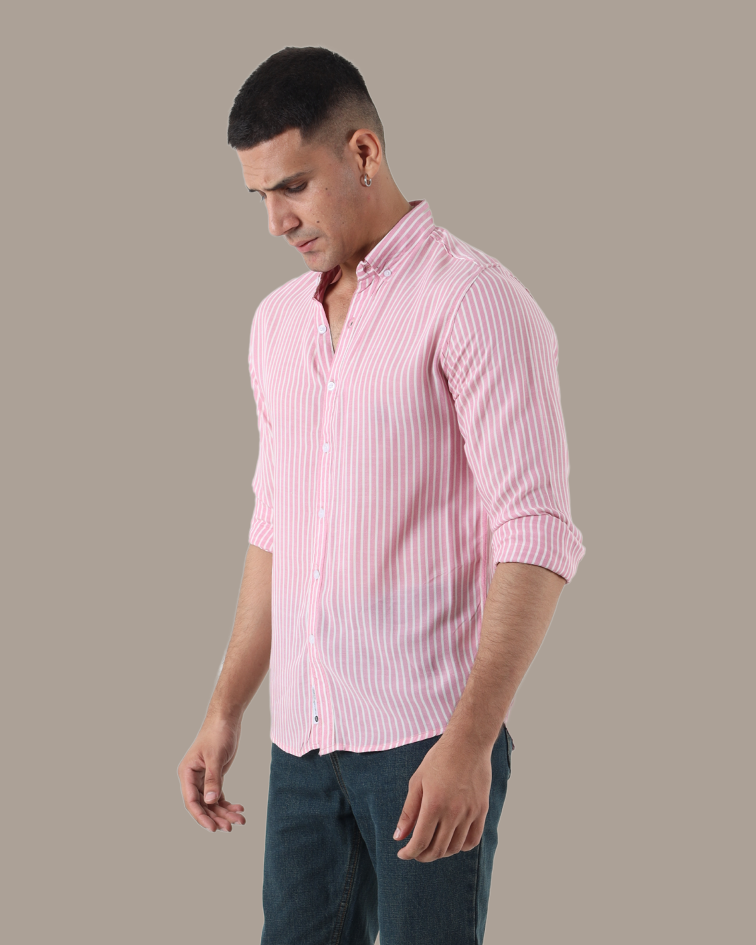 Sunset Stripe Button-Down Shirt | M013
