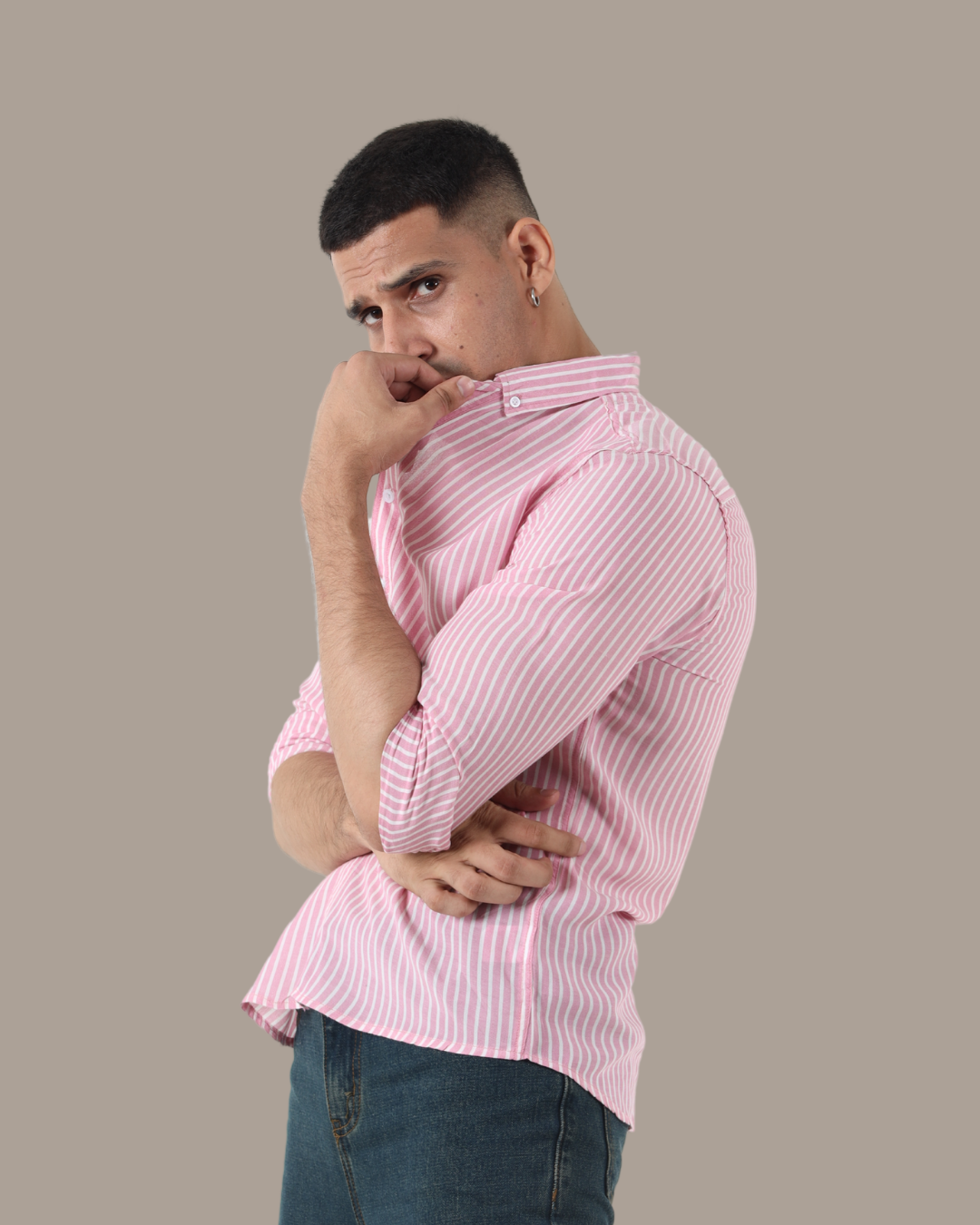 Sunset Stripe Button-Down Shirt | M013