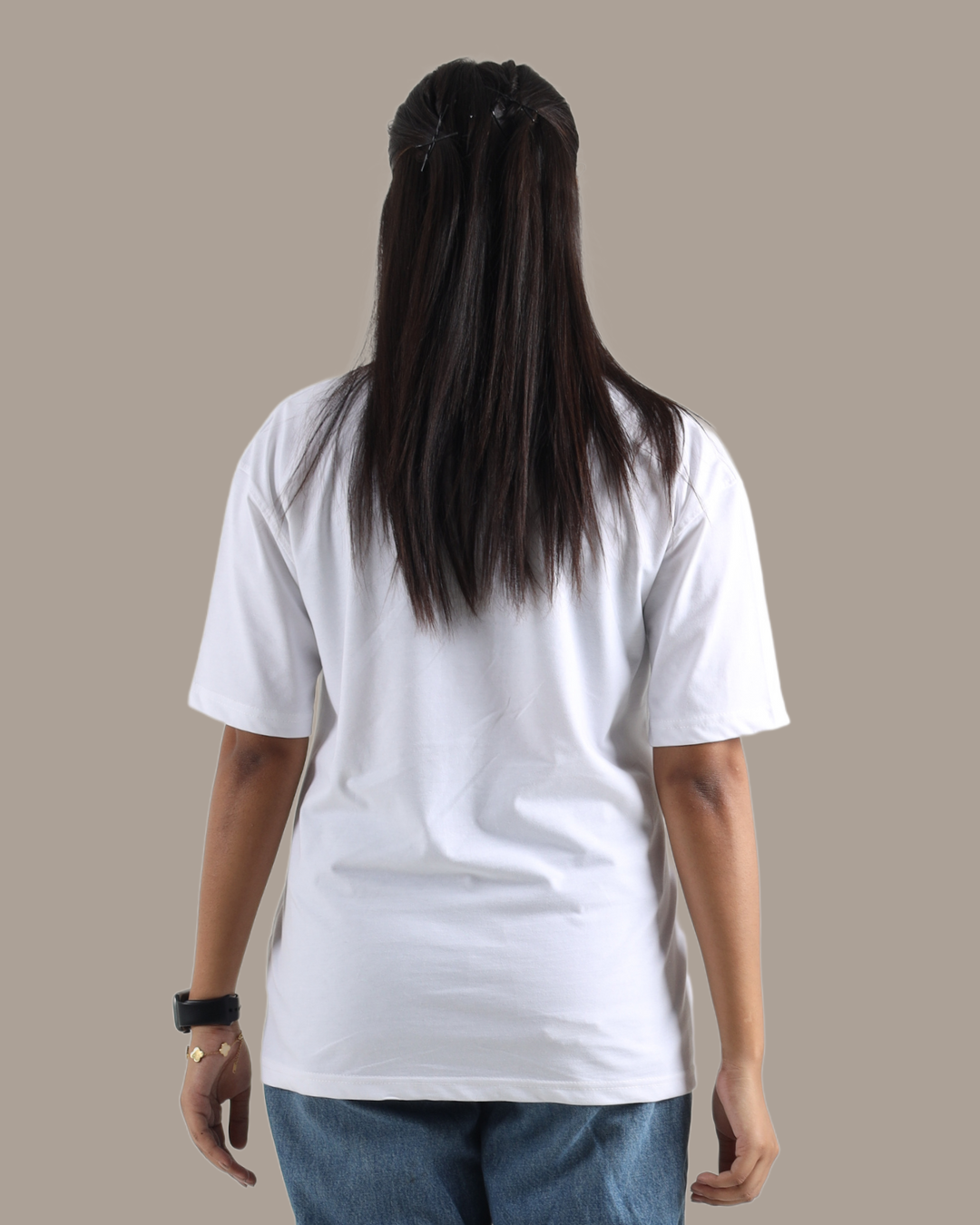 Classic White Oversized Drop Shoulder Tee | D003