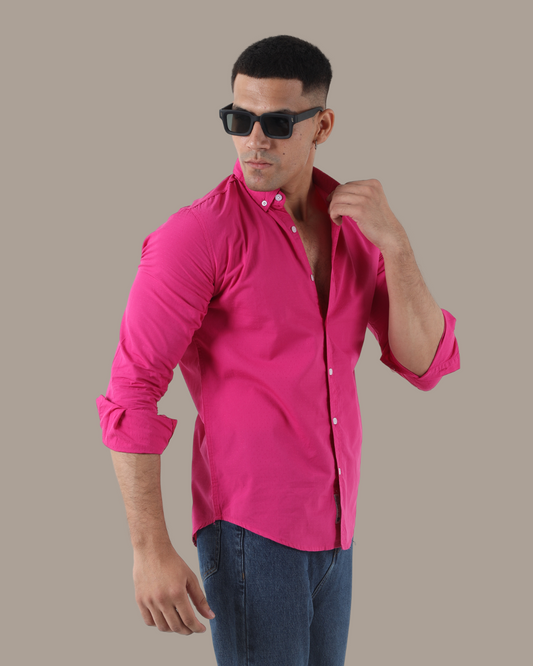 Hot Pink Button-Down Shirt | M002