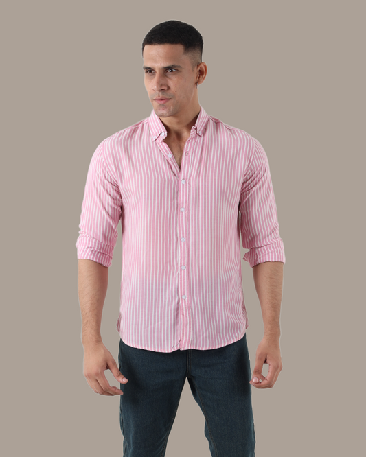 Sunset Stripe Button-Down Shirt | M013