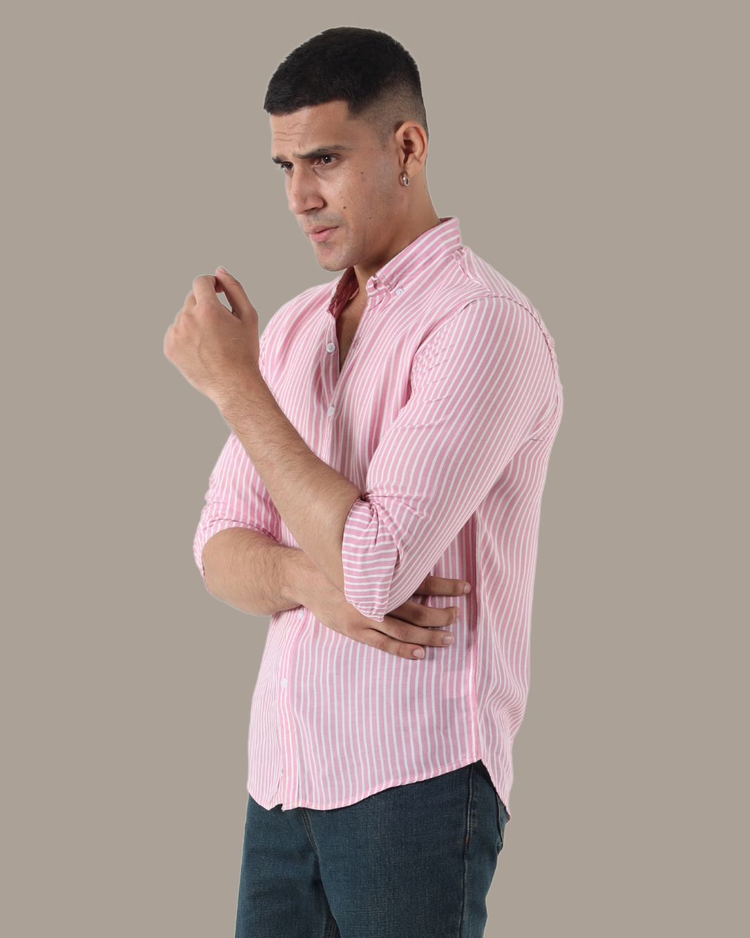 Sunset Stripe Button-Down Shirt | M013