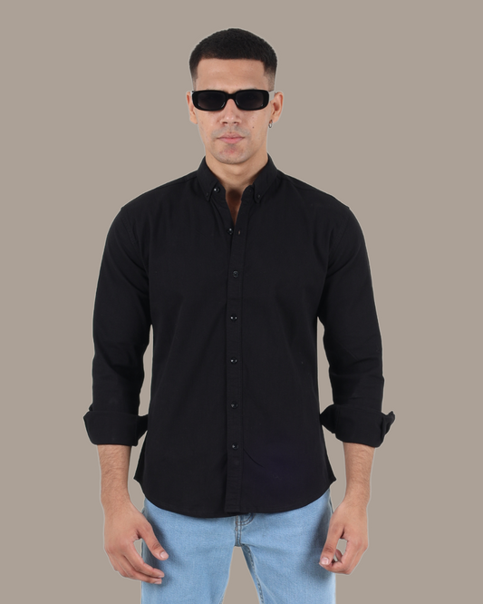 Eclipse Black Button-Down Shirt | M001