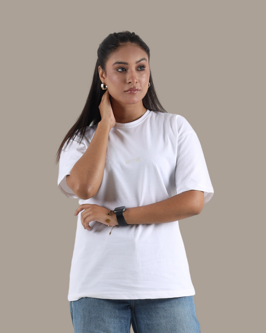 Classic White Oversized Drop Shoulder Tee | D003