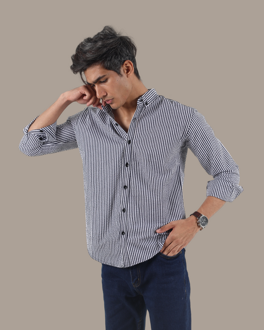 Striped Button Down Shirt | M006