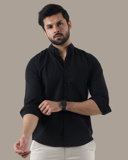 Timeless Black Button Down Shirt | M011